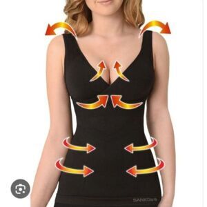 SANKOM Shaping Top Womens XL Support & Posture Black Seamless Slimming Vest Bra